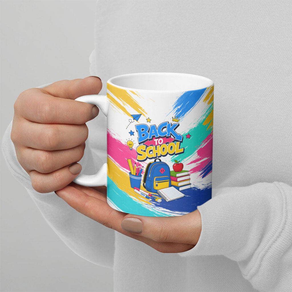 Back To School Ceramic Mug New Year New Chapter Colorful Paint Splatter