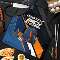Personalized Back To School Apron Student Backpack Basketball Geometric Stripes