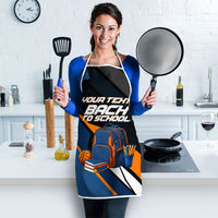 Personalized Back To School Apron Student Backpack Basketball Geometric Stripes