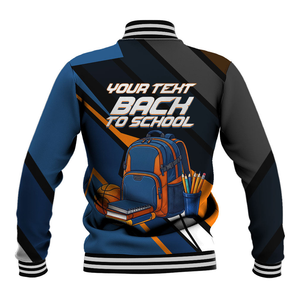 Personalized Back To School Baseball Jacket Student Backpack Basketball Geometric Stripes