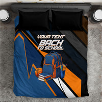Personalized Back To School Bedding Set Student Backpack Basketball Geometric Stripes