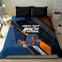 Personalized Back To School Bedding Set Student Backpack Basketball Geometric Stripes