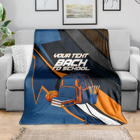 Personalized Back To School Blanket Student Backpack Basketball Geometric Stripes