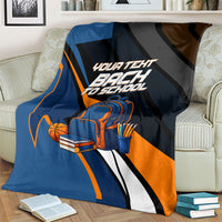 Personalized Back To School Blanket Student Backpack Basketball Geometric Stripes