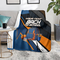 Personalized Back To School Blanket Student Backpack Basketball Geometric Stripes