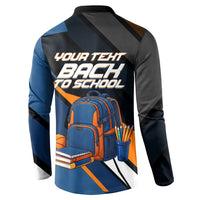 Personalized Back To School Button Sweatshirt Student Backpack Basketball Geometric Stripes
