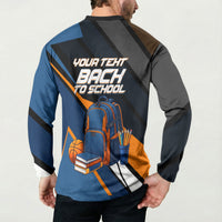 Personalized Back To School Button Sweatshirt Student Backpack Basketball Geometric Stripes