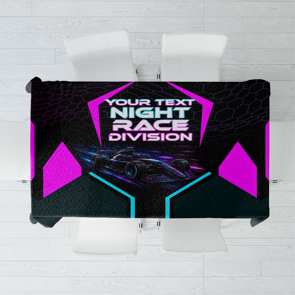 Personalized Night Race Division Tablecloth Cyberpunk Racing Synthwave Motorsport Neon Graphic