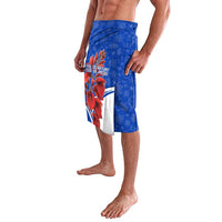 Uruguay Lavalava with Erythrina Flower Illustration Blue White Nature - Wonder Print Shop