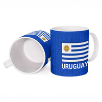 Uruguay Ceramic Mug with Owl Illustration Blue White Abstract Motion Design - Wonder Print Shop