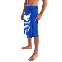 Uruguay Lavalava with Owl Illustration Blue White Abstract Motion Design - Wonder Print Shop