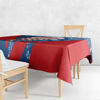 Czech Republic Tablecloth with Blue Red Folk Pattern Design and National Lion Emblem - Wonder Print Shop