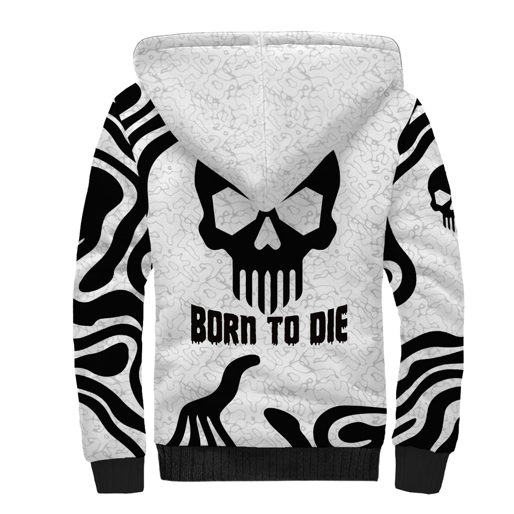 Skull Sherpa Hoodie Born To Die - Wonder Print Shop