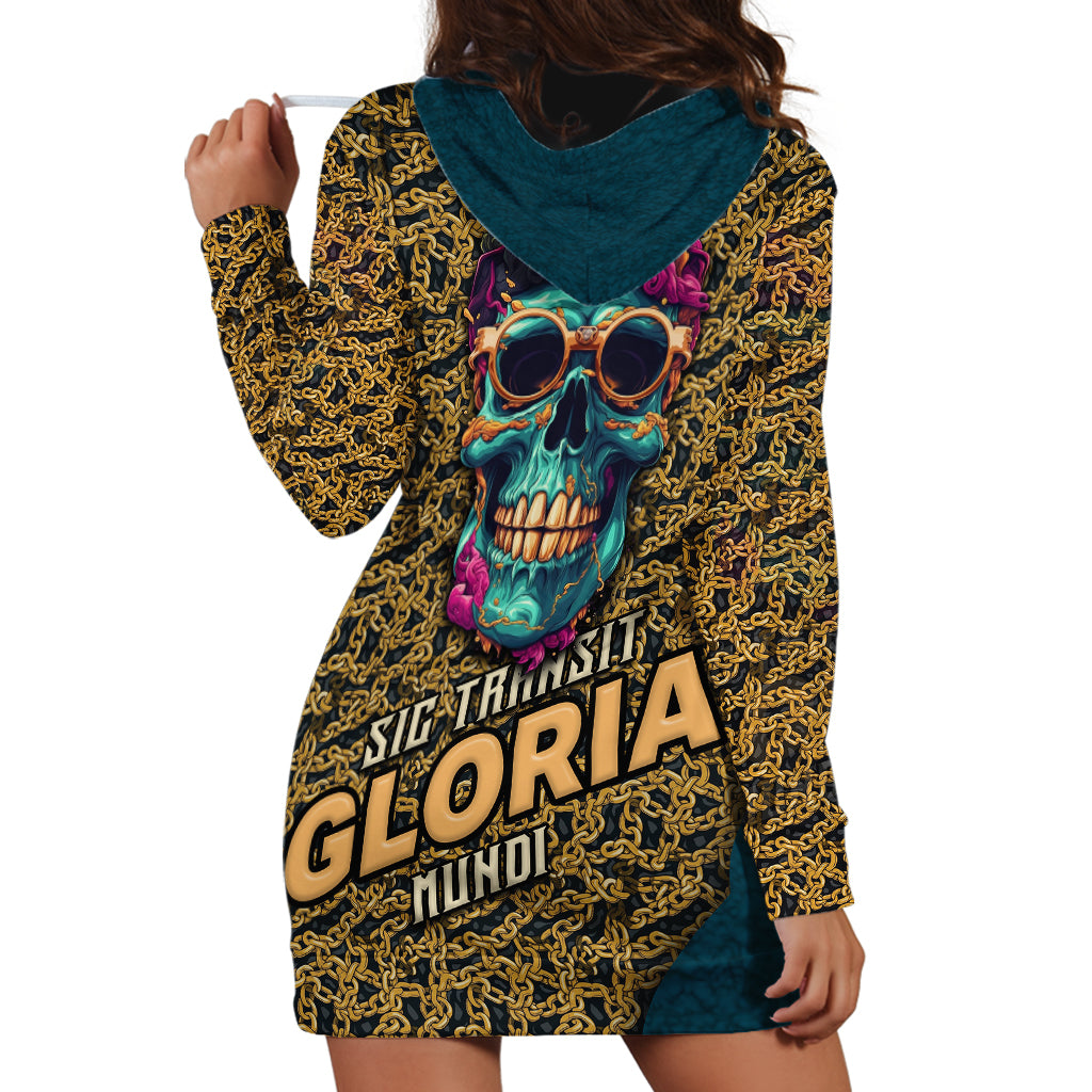 Skull Gang Hoodie Dress Sic Transit Gloria Mundi - Wonder Print Shop