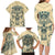 Polynesian Family Matching Long Sleeve Bodycon Dress and Hawaiian Shirt Warrior Skull with Tribal Patterns Tattoo Design - Wonder Print Shop