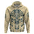 Polynesian Hoodie Warrior Skull with Tribal Patterns Tattoo Design - Wonder Print Shop