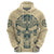 Polynesian Hoodie Warrior Skull with Tribal Patterns Tattoo Design - Wonder Print Shop