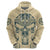 Polynesian Hoodie Warrior Skull with Tribal Patterns Tattoo Design - Wonder Print Shop