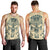 Polynesian Men Tank Top Warrior Skull with Tribal Patterns Tattoo Design - Wonder Print Shop