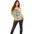 Polynesian Off Shoulder Sweater Warrior Skull with Tribal Patterns Tattoo Design - Wonder Print Shop