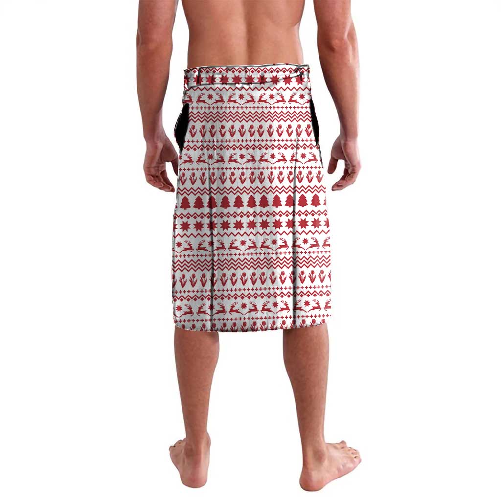Netherlands Christmas Lavalava with Christmas Tree Windmill Piet Character and Tulip Pattern - Wonder Print Shop