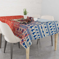 Ecuador Christmas Tablecloth with Santa Riding Llama Traditional Patterns and Rose Design - Wonder Print Shop