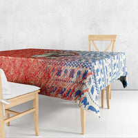 Ecuador Christmas Tablecloth with Santa Riding Llama Traditional Patterns and Rose Design - Wonder Print Shop