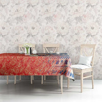 Ecuador Christmas Tablecloth with Santa Riding Llama Traditional Patterns and Rose Design - Wonder Print Shop