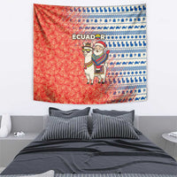 Ecuador Christmas Tapestry with Santa Riding Llama Traditional Patterns and Rose Design - Wonder Print Shop