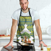 Ecuador Christmas Apron with Ceibo Tree Llama Toucan and Traditional Yellow Blue Pattern Design - Wonder Print Shop