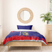 Belize Christmas Bedding Set with Santa Toucan Palm Tree and Tribal Holiday Pattern - Wonder Print Shop