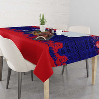 Belize Christmas Tablecloth with Santa Toucan Palm Tree and Tribal Holiday Pattern - Wonder Print Shop