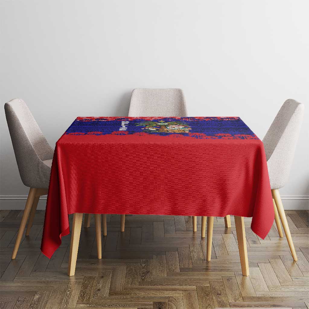 Belize Christmas Tablecloth with Santa Toucan Palm Tree and Tribal Holiday Pattern - Wonder Print Shop