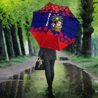 Belize Christmas Umbrella with Santa Toucan Palm Tree and Tribal Holiday Pattern - Wonder Print Shop