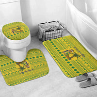 Saint Vincent and the Grenadines Christmas Bathroom Set with Gingerbread Boy Palm Tree and Traditional Pattern - Wonder Print Shop