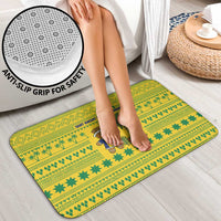 Saint Vincent and the Grenadines Christmas Bathroom Set with Gingerbread Boy Palm Tree and Traditional Pattern - Wonder Print Shop