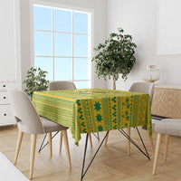 Saint Vincent and the Grenadines Christmas Tablecloth with Gingerbread Boy Palm Tree and Traditional Pattern - Wonder Print Shop