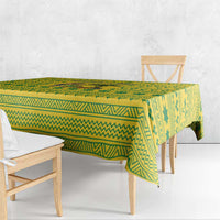 Saint Vincent and the Grenadines Christmas Tablecloth with Gingerbread Boy Palm Tree and Traditional Pattern - Wonder Print Shop