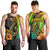 Hawaii Men Tank Top Polynesian Fish Hook and Hibiscus Flowers with Gradient Pattern - Wonder Print Shop