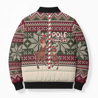 Funny Pole Dancer Reindeer Christmas Bomber Puffer Jacket Xmas Holiday Patterns - Wonder Print Shop