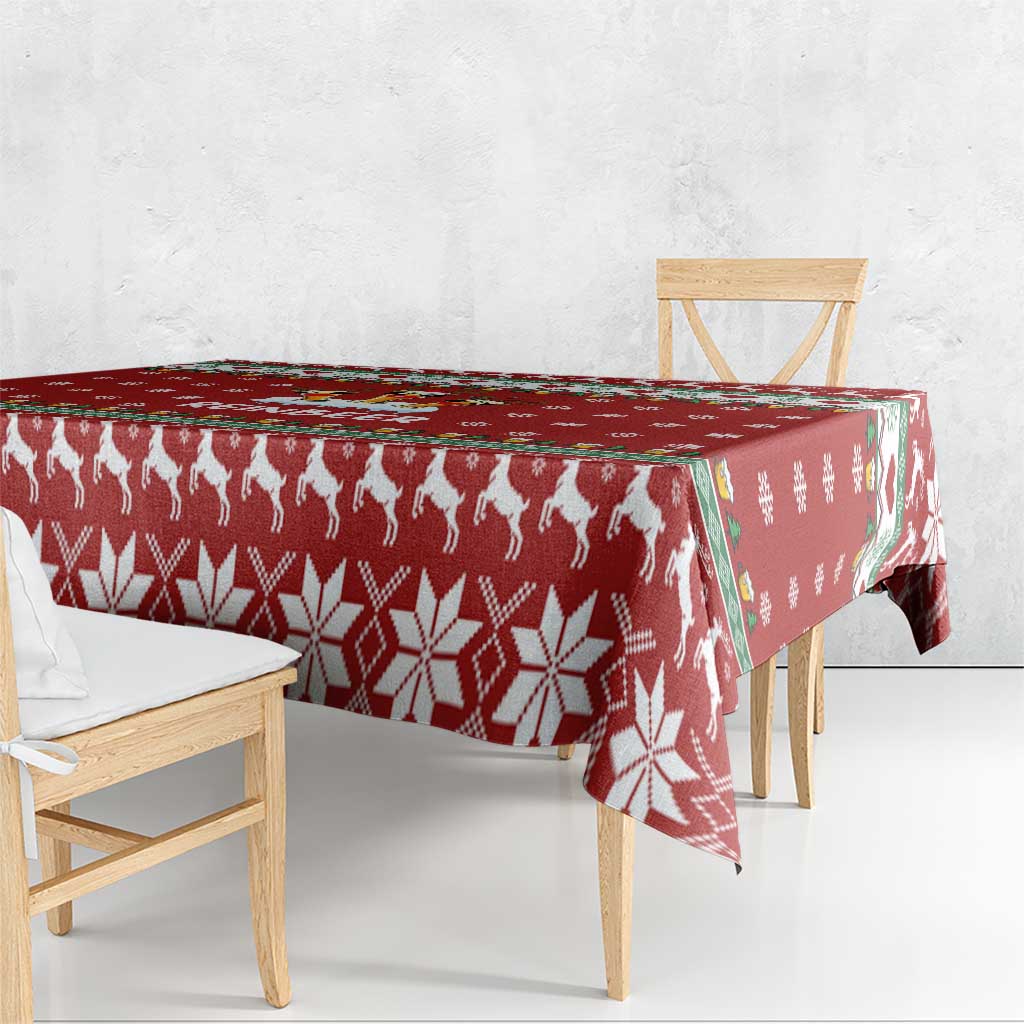Funny Reindeer Reinbeer Christmas Tablecloth Xmas Holiday Patterns - Wonder Print Shop