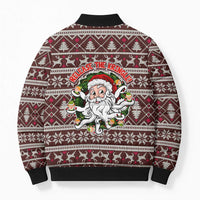 Funny Santa Claus Release The Kringle Christmas Bomber Puffer Jacket Xmas Holiday Patterns - Wonder Print Shop