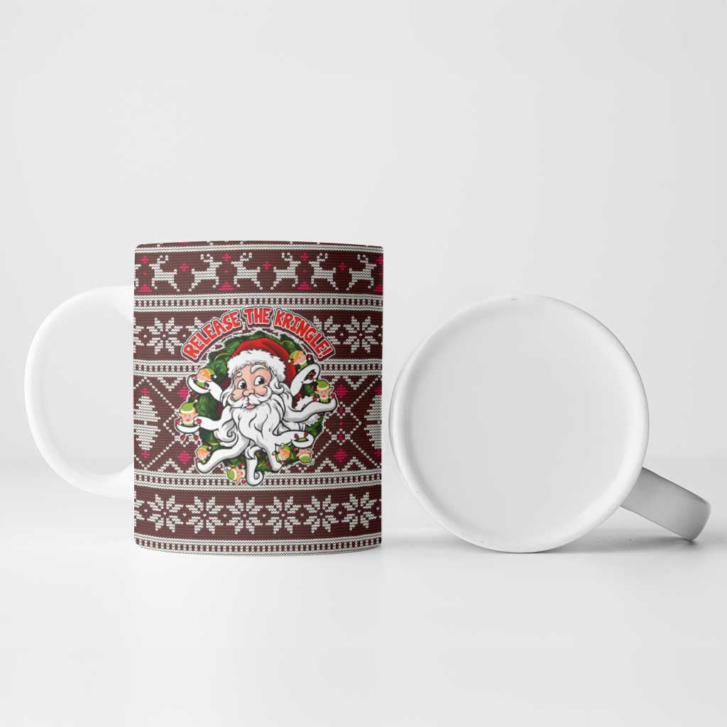 Funny Santa Claus Release The Kringle Christmas Ceramic Mug Xmas Holiday Patterns - Wonder Print Shop