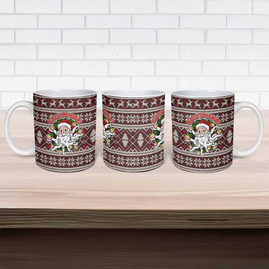 Funny Santa Claus Release The Kringle Christmas Ceramic Mug Xmas Holiday Patterns - Wonder Print Shop