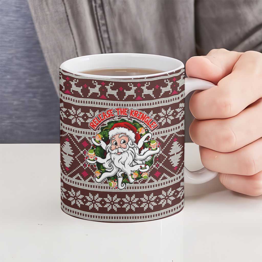 Funny Santa Claus Release The Kringle Christmas Ceramic Mug Xmas Holiday Patterns - Wonder Print Shop