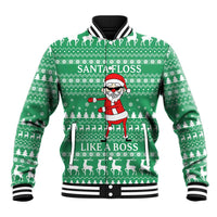 Funny Santa Claus Christmas Baseball Jacket Xmas Holiday Patterns - Wonder Print Shop