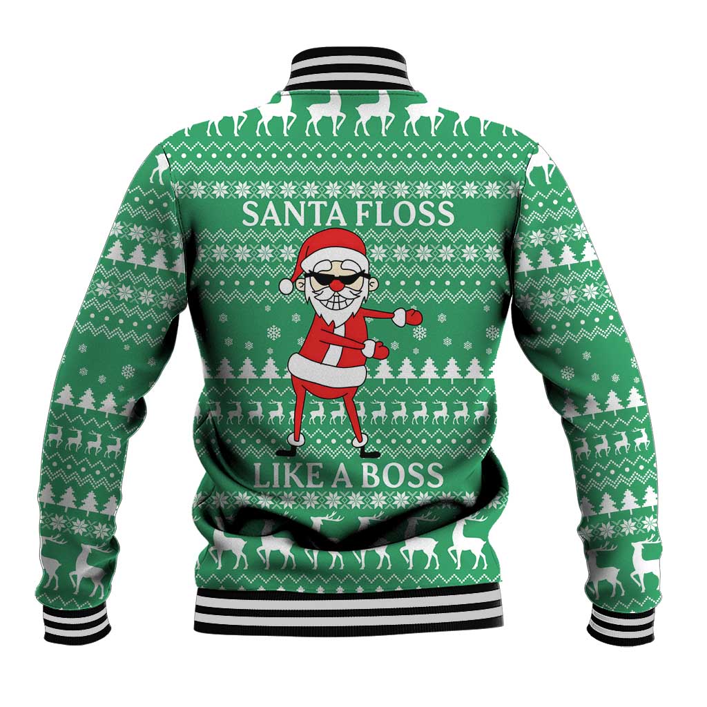 Funny Santa Claus Christmas Baseball Jacket Xmas Holiday Patterns - Wonder Print Shop