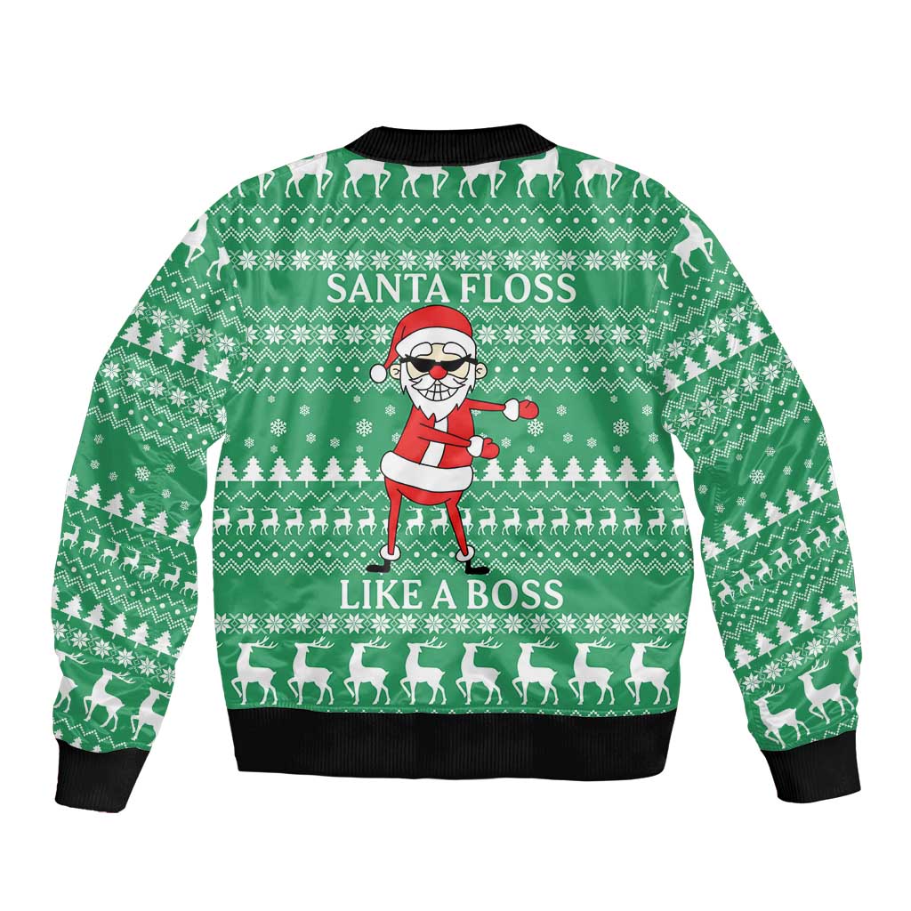 Funny Santa Claus Christmas Bomber Jacket Xmas Holiday Patterns - Wonder Print Shop