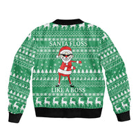 Funny Santa Claus Christmas Bomber Jacket Xmas Holiday Patterns - Wonder Print Shop