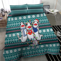 Funny Shark Christmas Bedding Set Xmas Holiday Patterns - Wonder Print Shop